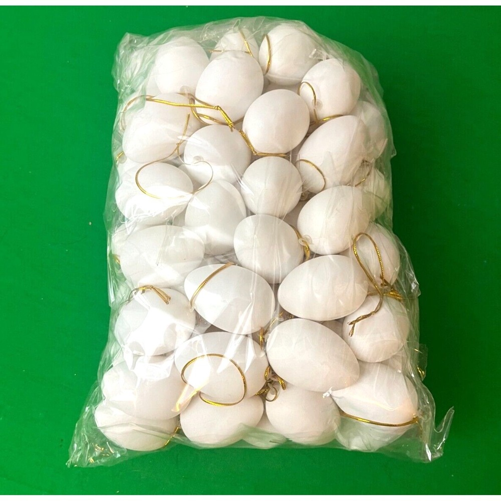 Plastic White Easter Egg Ornaments‎ (approx 50/bag) Great for painting/crafts!